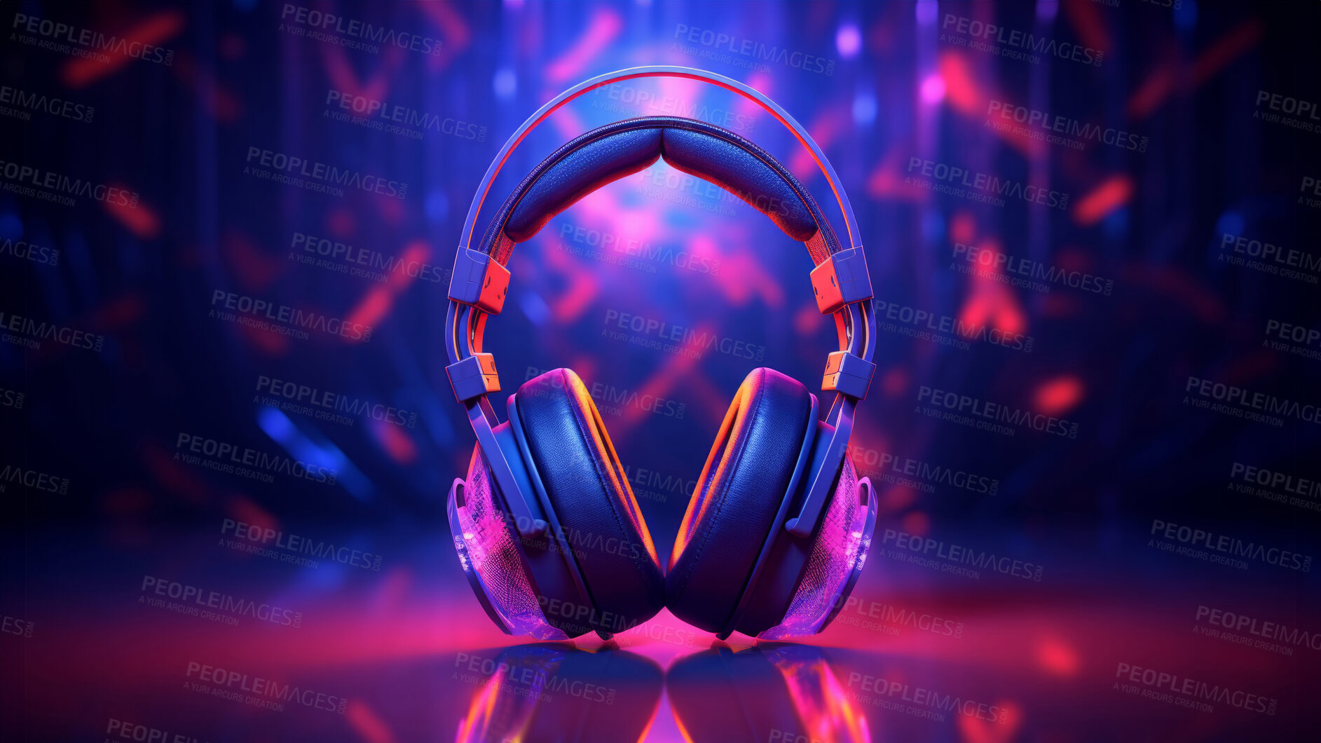 Buy stock photo Headphones, music and enticing sound experience. Sleek, comfortable and high-quality audio gear for an enjoyable, private listening journey. Elevate your music with style and comfort.