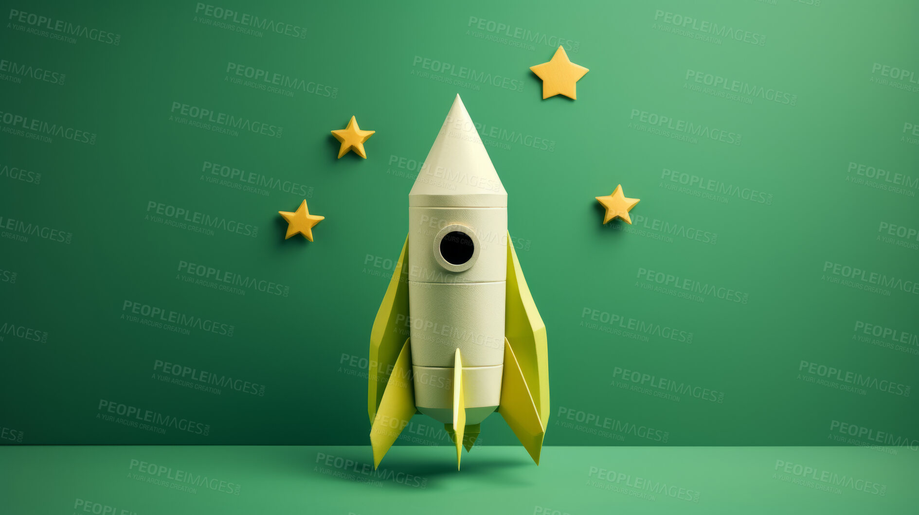 Buy stock photo Spaceship, adventure and sustainable travel on space mission in research, exploration or discovery. Science, innovation or technology in business startup, finance development and success.