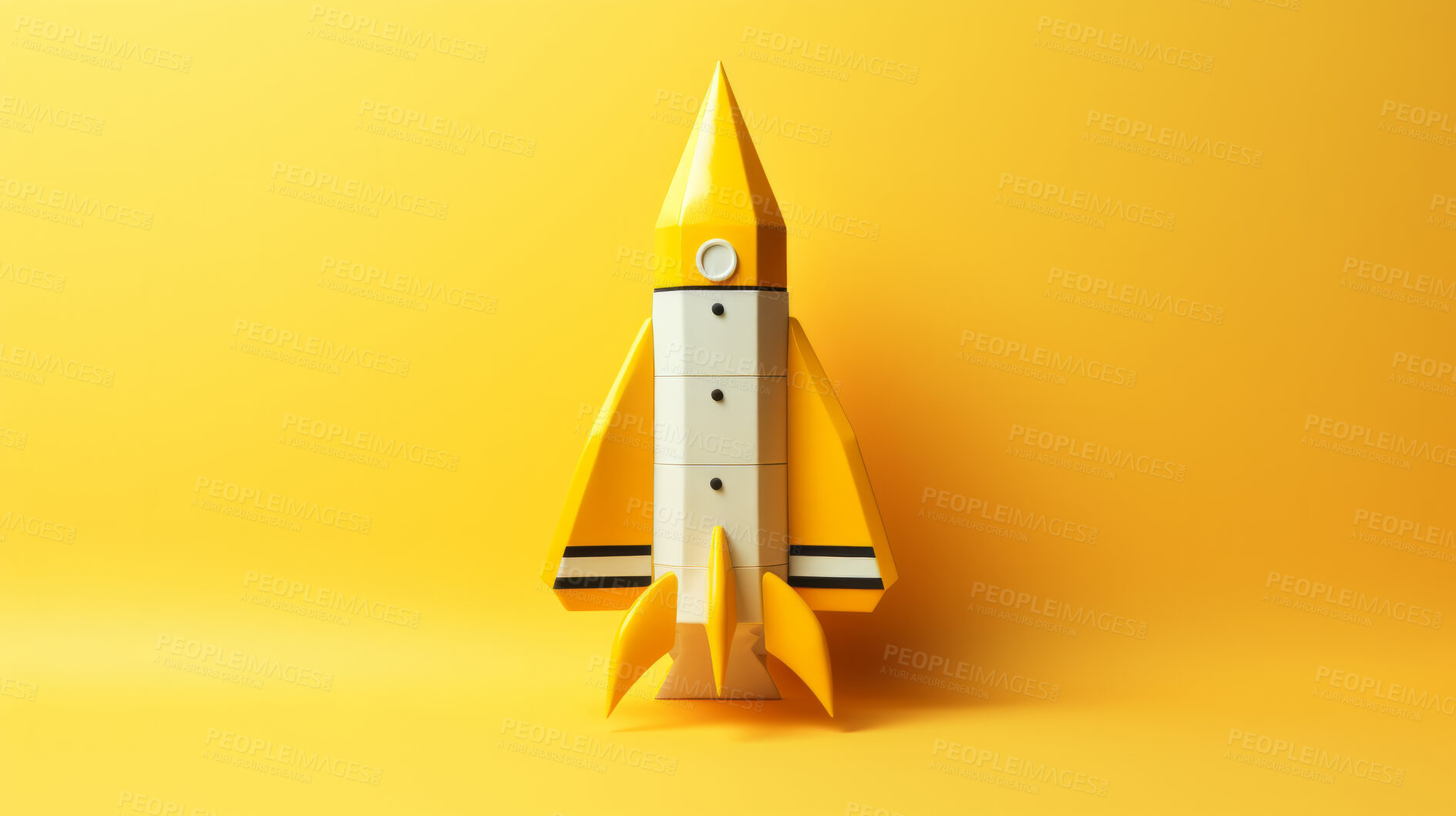 Buy stock photo Spaceship, adventure and travel on space mission in research, exploration or discovery. Science, innovation or technology for rocket in business startup, finance development and success.