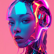 Android robot, cyborg and avatar design for ai, technology science and ...