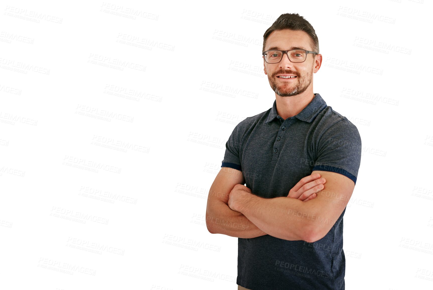 Buy stock photo Mature, man and entrepreneur in confidence with smile for small business, professional and start up on png transparent background. Businessman, portrait and happy for growth and opportunities. 