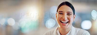 Lab woman, face and scientist happy for clinic confidence, medical innovation or chemist study, trust or investigation. Expert portrait, happiness and laboratory person work on pharmaceutical science
