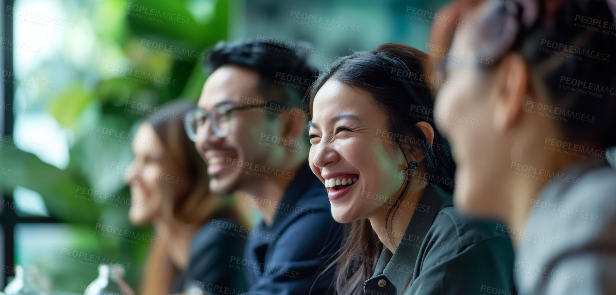 Buy stock photo Group, boardroom and business portrait in an office for collaboration, teamwork and sustainability. Confident, empowerment and diverse staff sitting together for meeting and leadership in workplace