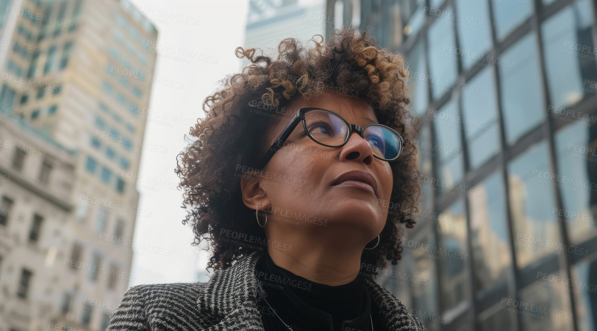 Buy stock photo Portrait, corporate business and woman in the city for investment, entrepreneur and executive. Confident, African American and female professional standing outdoor for leadership, empowerment or ceo