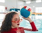 Face, summer and sunglasses with a woman lifeguard on duty closeup