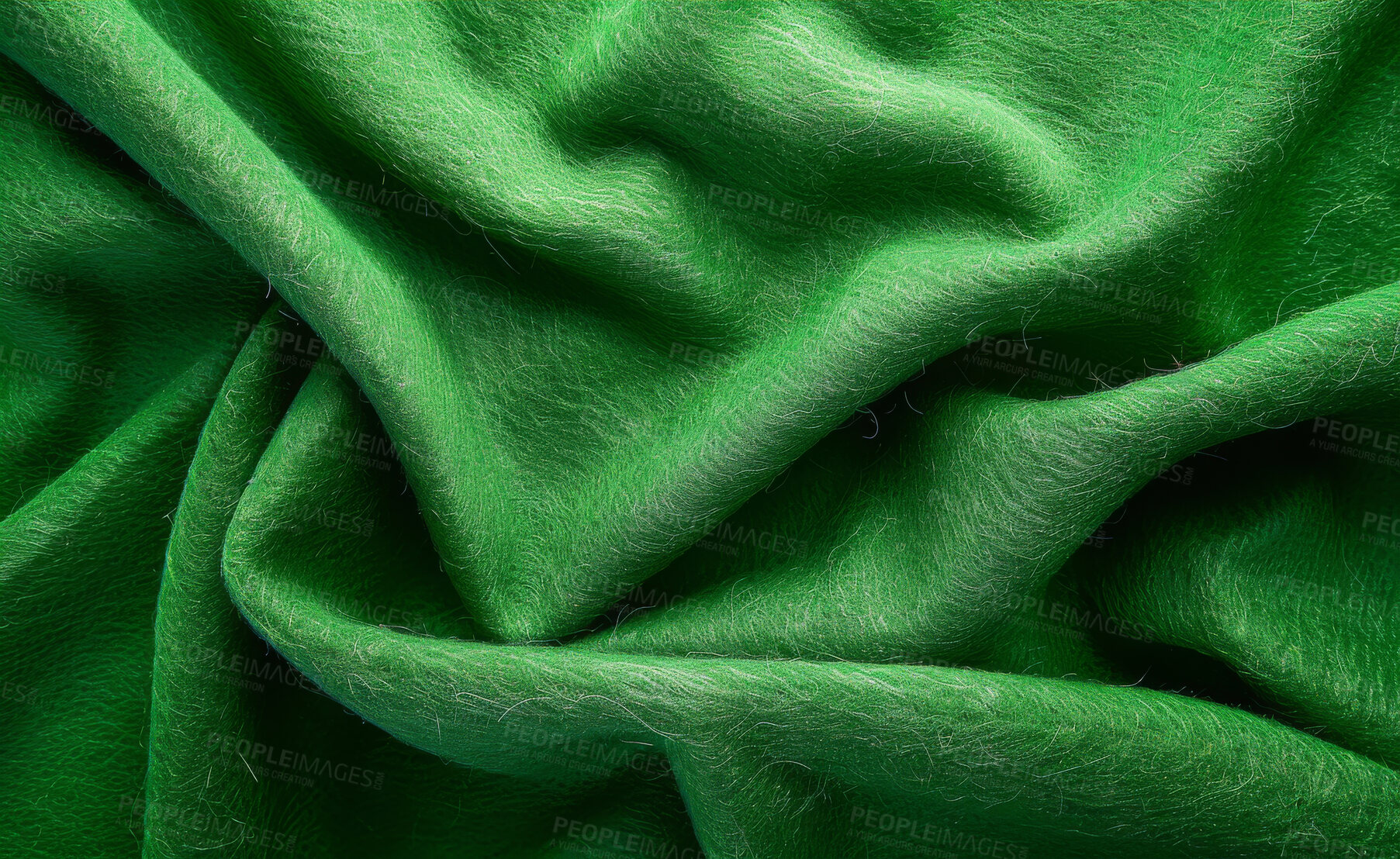 Buy stock photo Hemp, textile and green texture material background for ecofriendly, sustainability and environmental protection. Closeup, detailed and natural eco product for reduce, reuse and recycle mockup