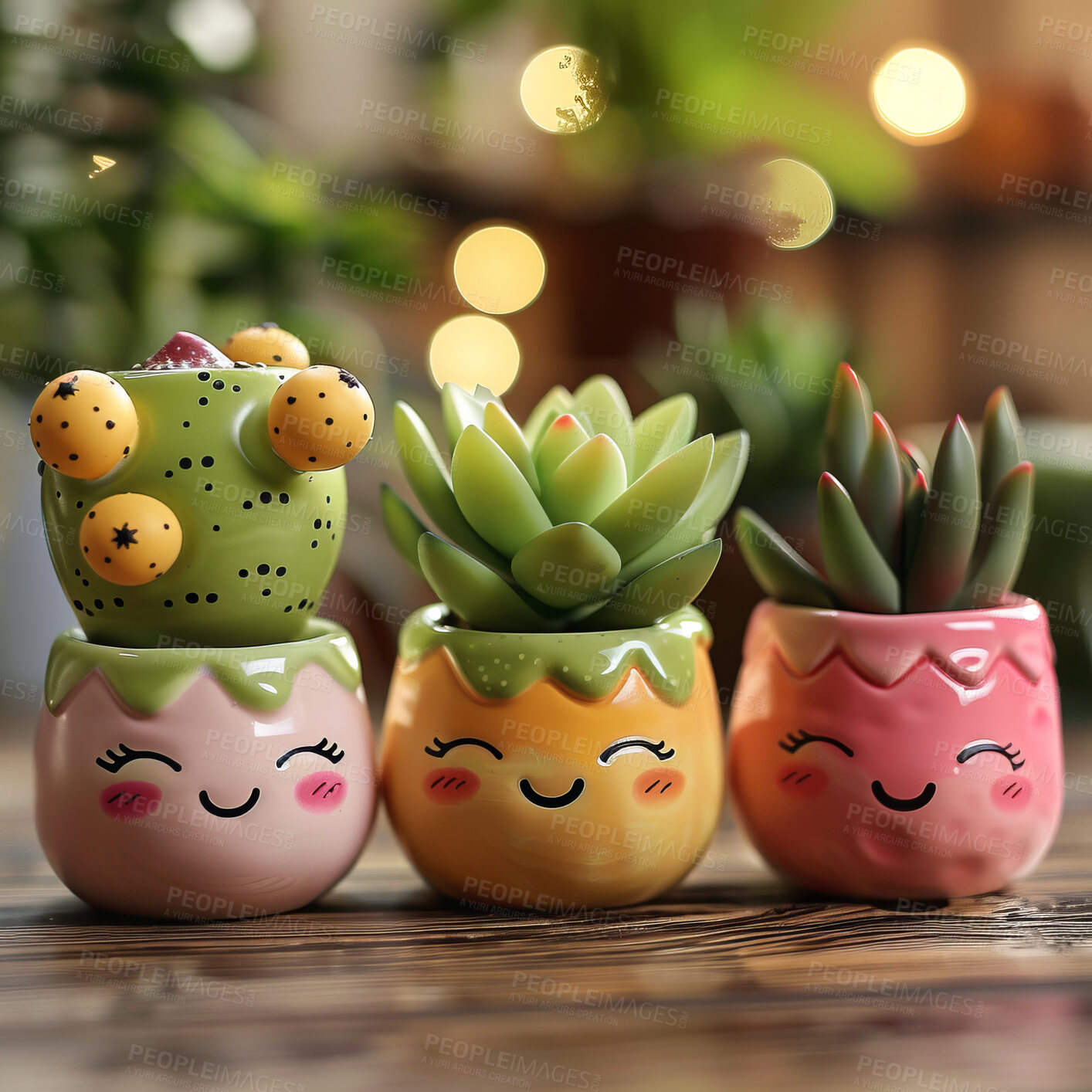 Buy stock photo Pot plant, cute and artistic illustration. Incorporating adorable plant illustrations into décor, adding charm and sweetness. Elevate spaces with charming illustrations.