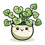 Pot plant, cute and artistic illustration. Incorporating adorable plant illustrations into décor, adding charm and sweetness. Elevate spaces with charming illustrations.