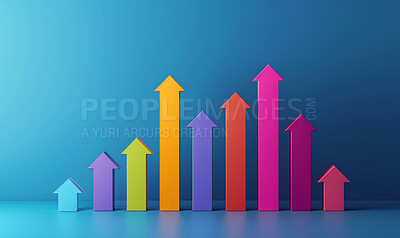 Arrow, stock market and finance background design for business, economy and global inflation. Graphic, seo or marketing strategy graphic wallpaper for banking, investment growth and forex trading.