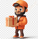 Cartoon, package and illustration for animation or delivery in 3d. Character or concept for mock up. Realistic, innovative rendering. Graphic, design and creative inspiration in cutting-edge visuals.