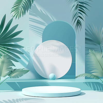 Podium, studio or stage design template for your beauty product placement, advertising or marketing backdrop. Empty, modern and beautiful platform for business branding, background or showroom mockup