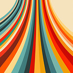 Retro lines, graphic and illustration for vintage poster or design. Background, artwork and banner with colour and grunge effects. Wallpaper, mockup and backdrop for creativity and trendy pop culture.
