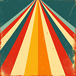 Retro lines, graphic and illustration for vintage poster or design. Background, artwork and banner with colour and grunge effects. Wallpaper, mockup and backdrop for creativity and trendy pop culture.