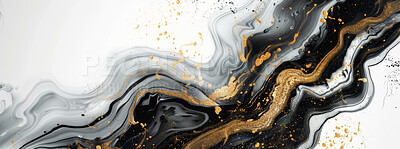 Texture, smoke and abstract with gold for art or wallpaper, luxury or marble or macro for particles. Waves, banner and painting with light for poster or illustration, creativity or wealth in graphic