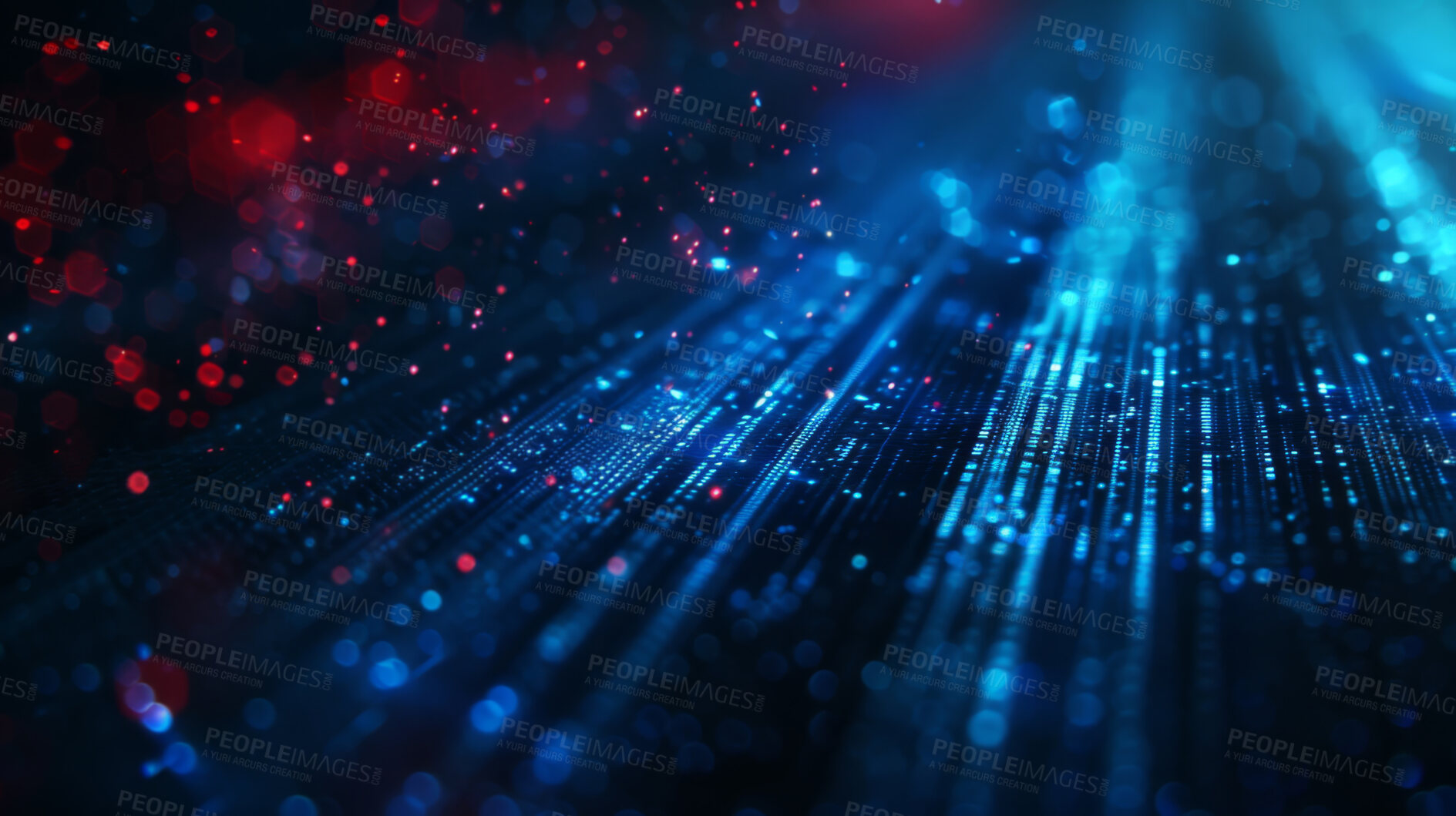 Buy stock photo Background, abstract and fiber optic or cable with light for electric current, fast or technology. Digital, wallpaper and signal connectivity with patterns or wire as software circuit, speed or data