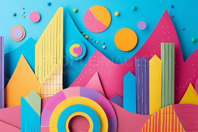 Graph, seo or marketing strategy graphic wallpaper for banking, investment growth and trading. Colourful, vibrant pop and creative graphic design poster for background, wallpaper and backdrop mockup