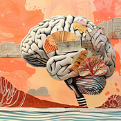 Brain, collage art and creative artwork made of paper neurodivergent ...