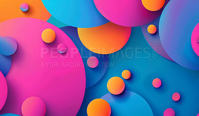 Graphic, product placement and creative advertising with mockup space for marketing or promotion. 3d and vibrant abstract background with circles for display, brand presentation or demonstration