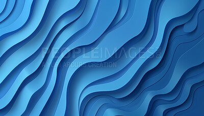 Blue waves, texture and graphic for 3d pattern, art or abstract wallpaper, design or digital cyberspace technology. Virtual reality, motion or futuristic metaverse, vibration or hologram illustration
