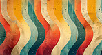 Color, retro and pattern with wave lines, shape and aesthetic for creative art background. Texture, space and vintage design, illustration or backdrop for rainbow paint, artwork or ink on wallpaper
