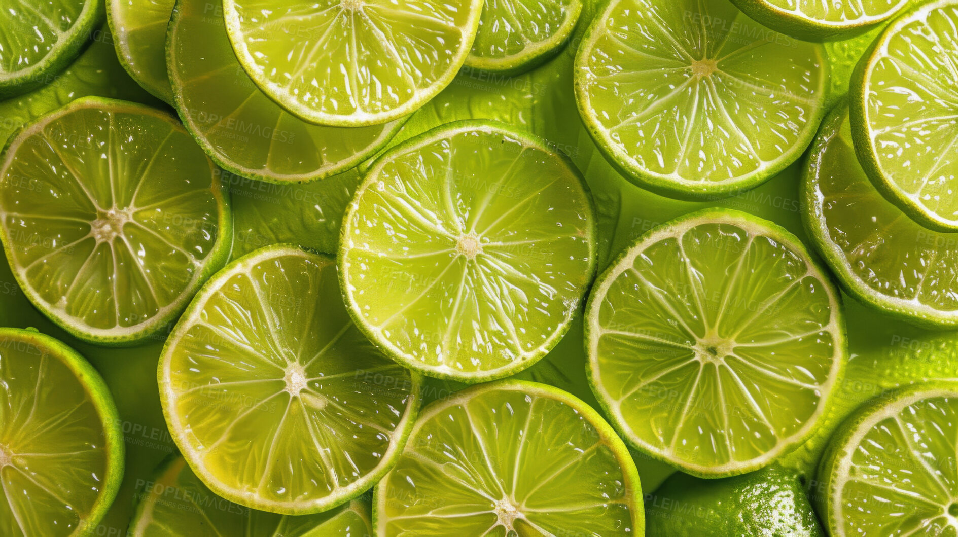 Buy stock photo Lime, fruit and wallpaper with citrus health for immune boost benefits, fiber or lose weight. Vitamin c, wellness and background or organic food with juice or detox diet, antioxidants or nutrition