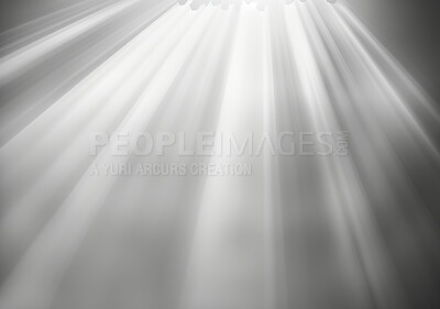 Buy stock photo Abstract, bright and ray of light for effect, illumination or texture for creative or art deco design. Background flash, beam and wallpaper with brilliant white shine for glow, power or sparkle 