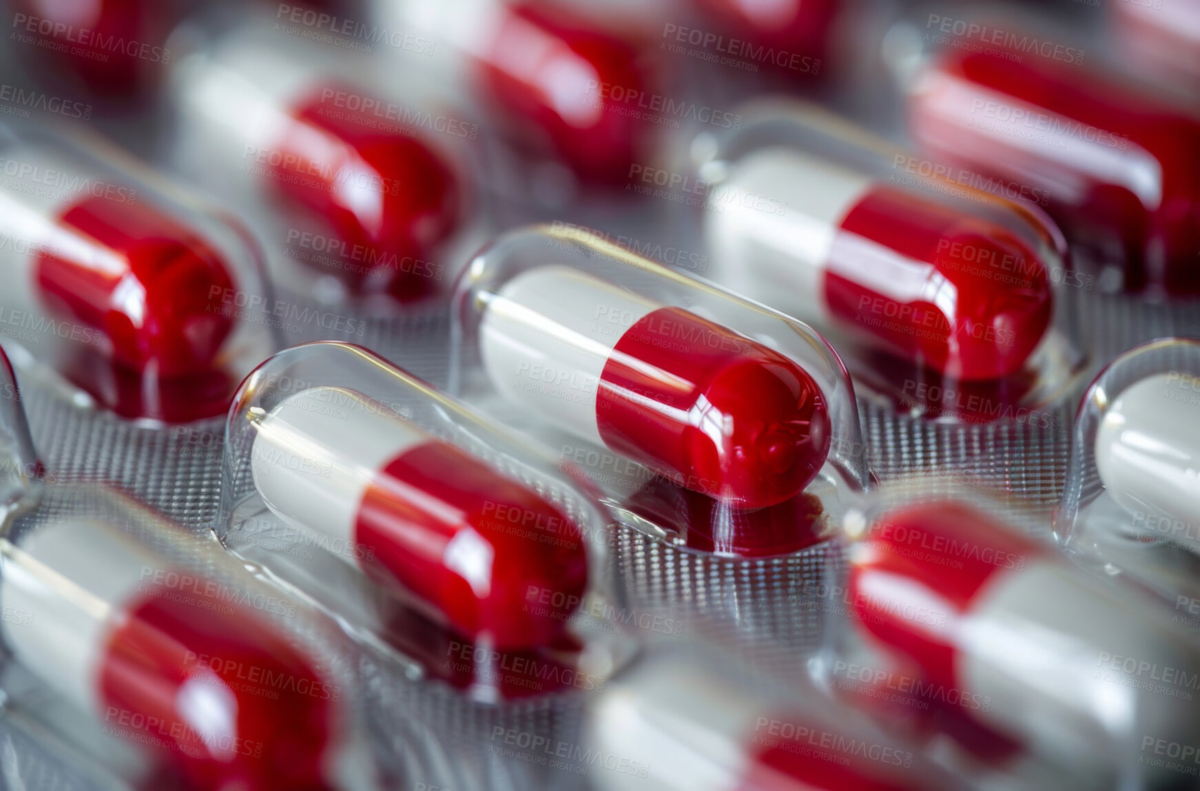 Buy stock photo Pharmaceutical, capsule pills and medicine in package for treatment, health and wellness as prescription. Healthcare industry, tablet or drug as antibiotics for disease, bacteria and virus





