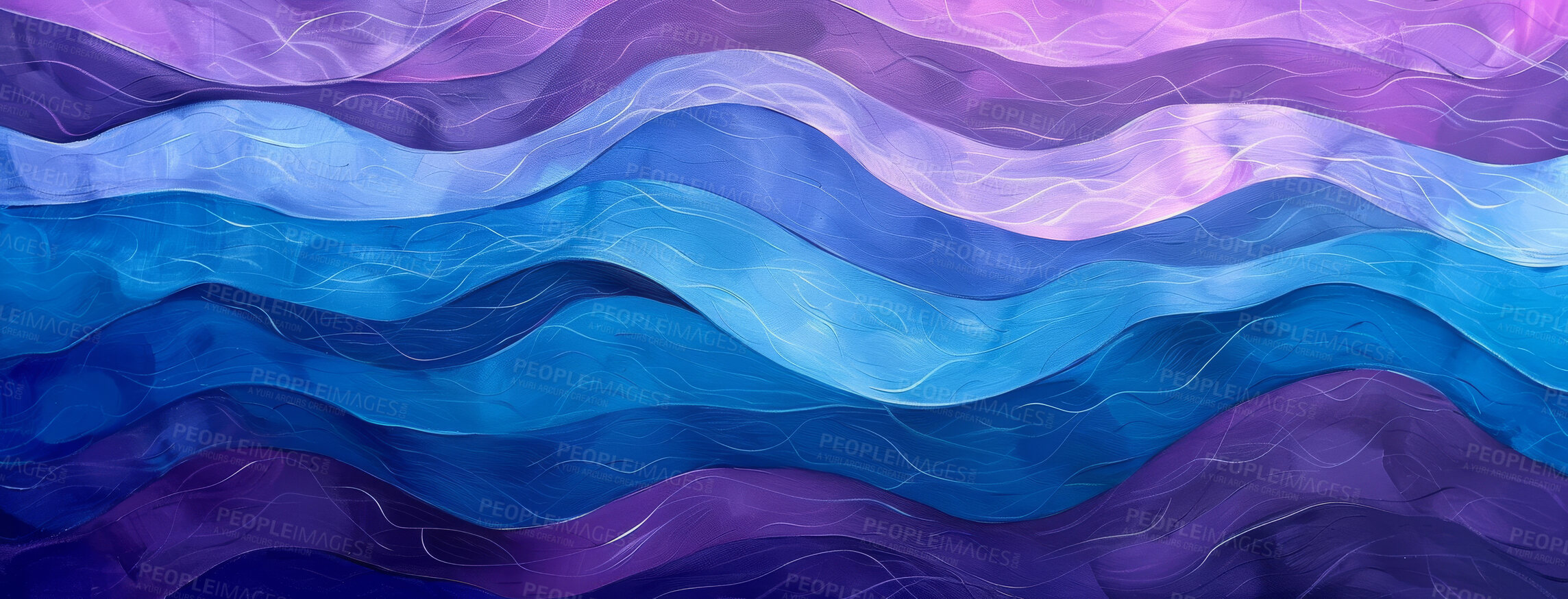 Buy stock photo Wallpaper, wave and illustration with colorful background for banner with lines, curve design and material texture. Creative poster, flow pattern and abstract with satin art, artistic ripple or swirl