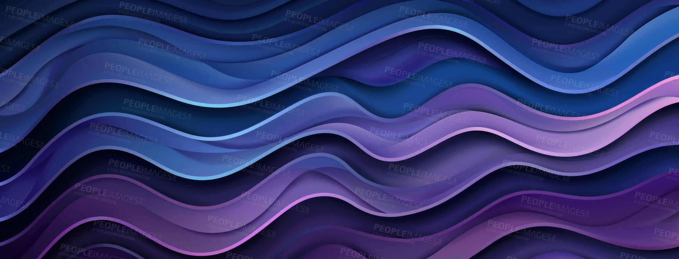 Buy stock photo Wallpaper, wave and design with abstract background for banner with lines, colorful texture and trippy illustration. Creative poster, flow pattern and art drawing with artistic ripple and swirl