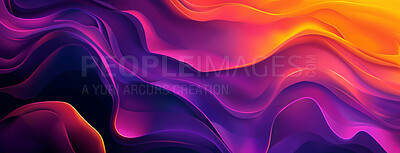 Wallpaper, abstract and neon of gradient, curve and art of illustration, future and graphic of background. Creative, digital and tech of wave, render and vibration of pattern and lines of flow