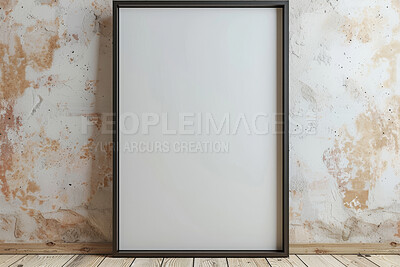 MHome, frame and blank poster with mockup space for picture, design or photo in a house. Decoration, marble wall and living room with moving in to new real estate with minimalist interior and art