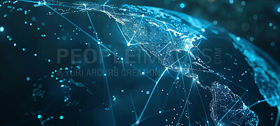 Globe internet, network and connection with abstract, mockup and cyberspace for future. Technology, software and hologram for cybersecurity, development and cloud computing innovation for web model