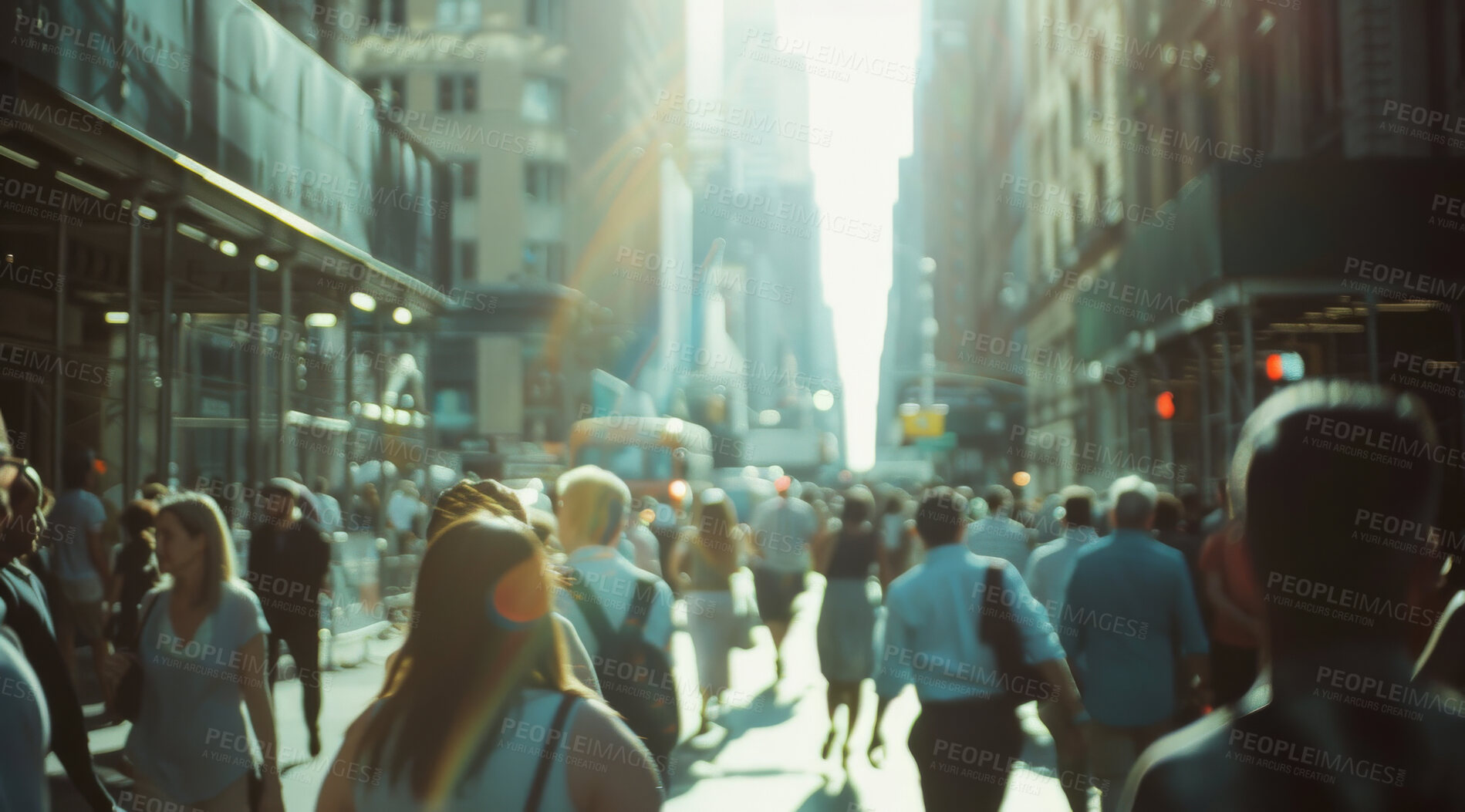 Buy stock photo Back, walking and together on street in urban city, businesspeople and commute in Tokyo Japan. Pedestrian, journey and travelling to job and busy, daily life or white collar worker in outdoor town