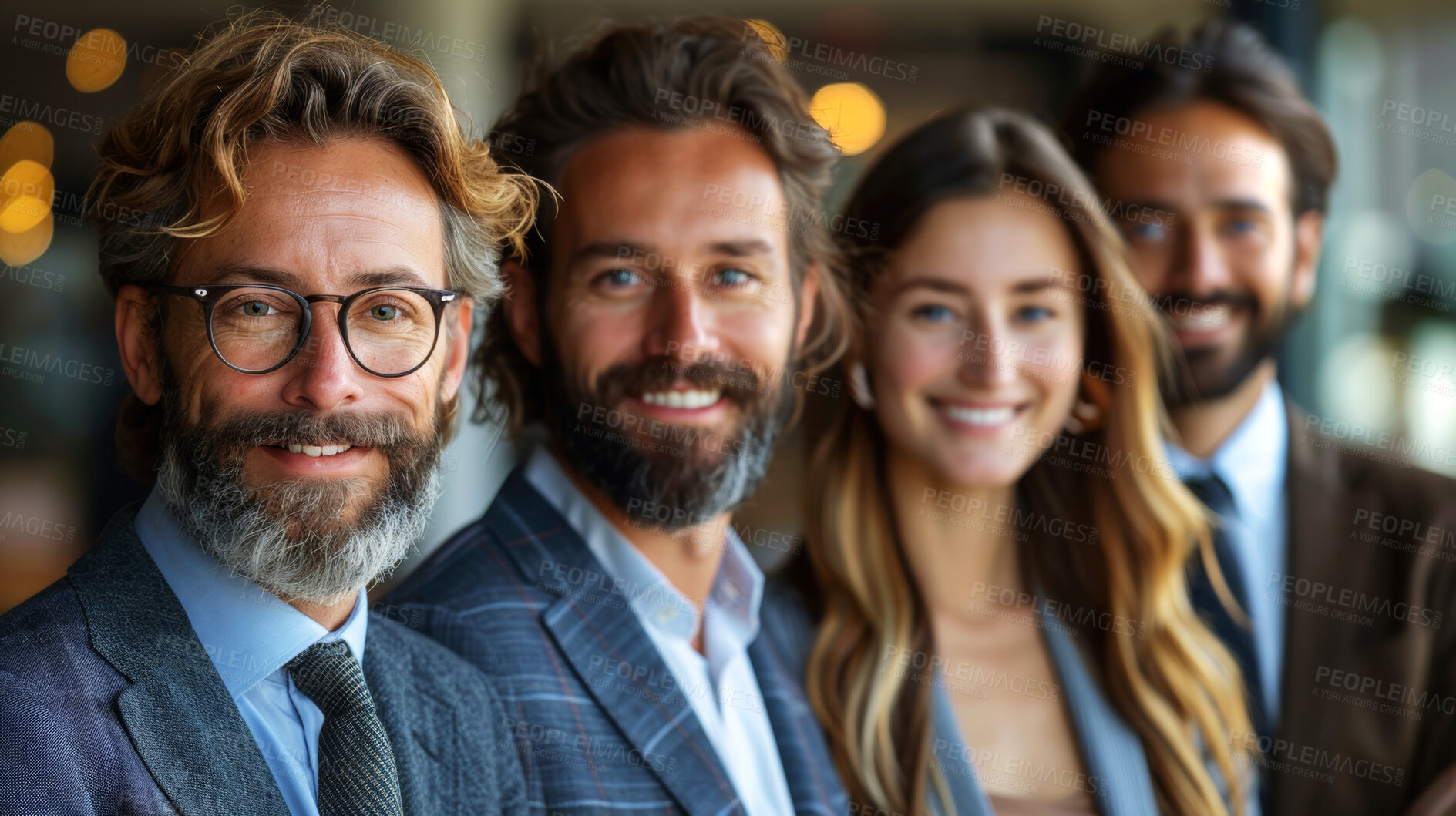 Buy stock photo Teamwork, happy and portrait of businessman in office for support, collaboration or accounting internship. Mature leader, pride and face with smile for partnership, opportunity and job in Britain