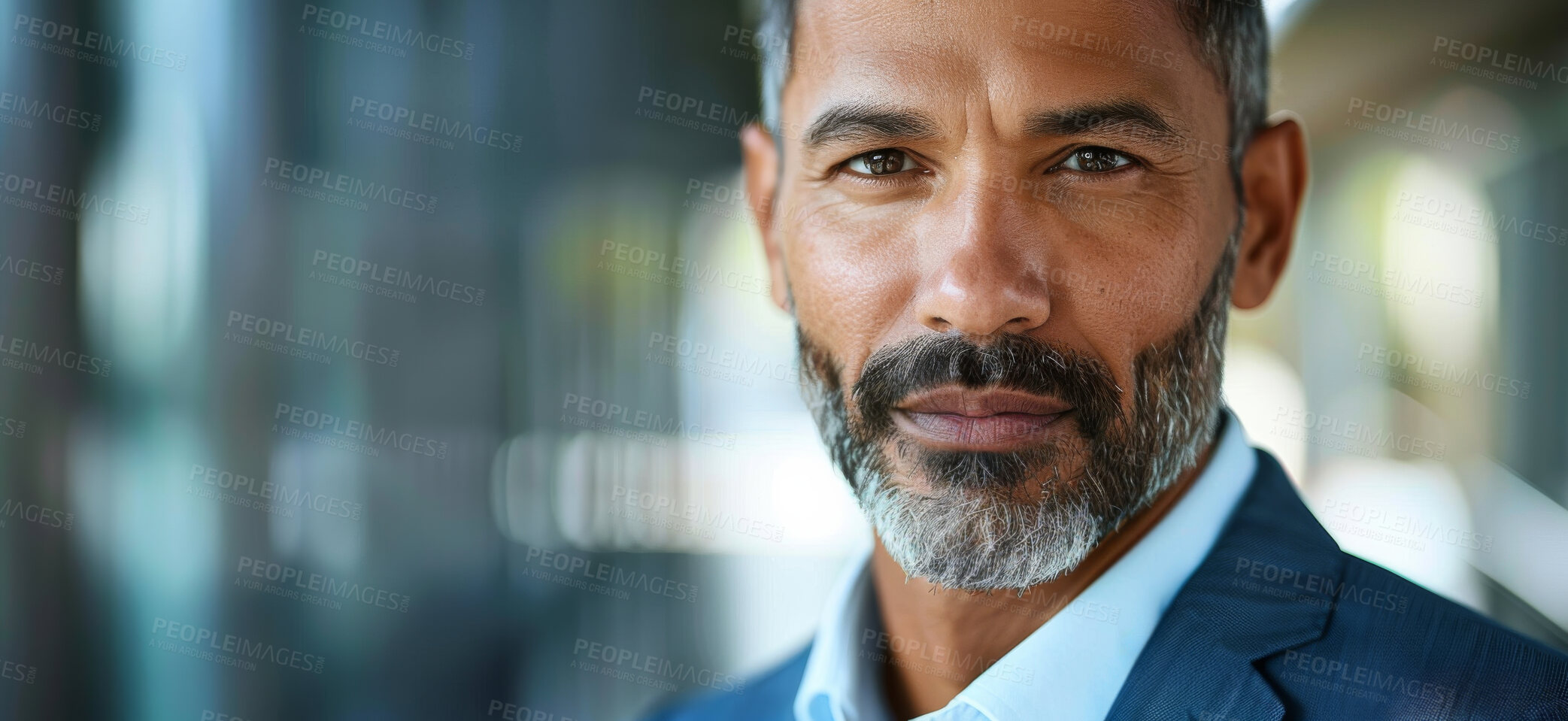 Buy stock photo Business, portrait and mature man in office building with confidence, attitude and positive mindset. Face, empowerment and male boss at consulting agency startup ready for advice, help or guidance