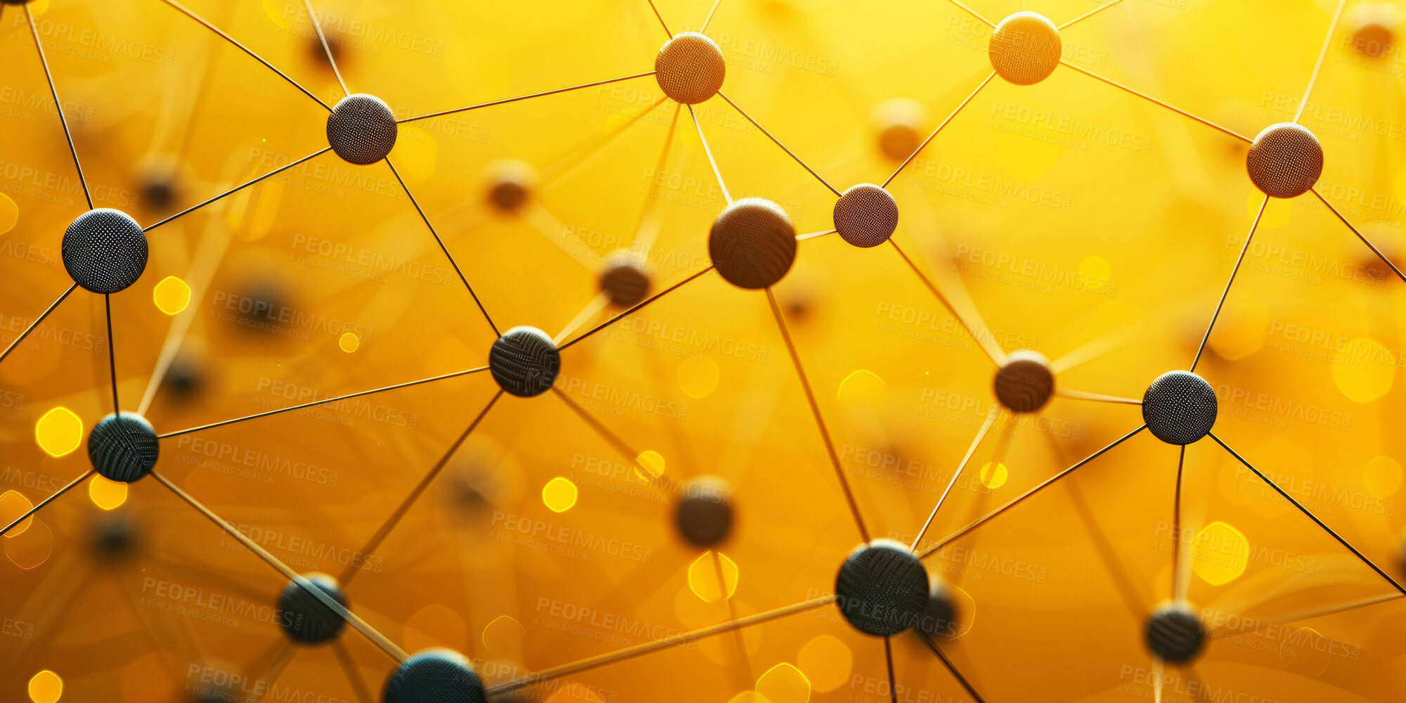 Buy stock photo Abstract, molecule and pattern with network, model and connection for system structure. Sphere, lattice and wireframe for science, biology and future study with particles and marble atom graphic