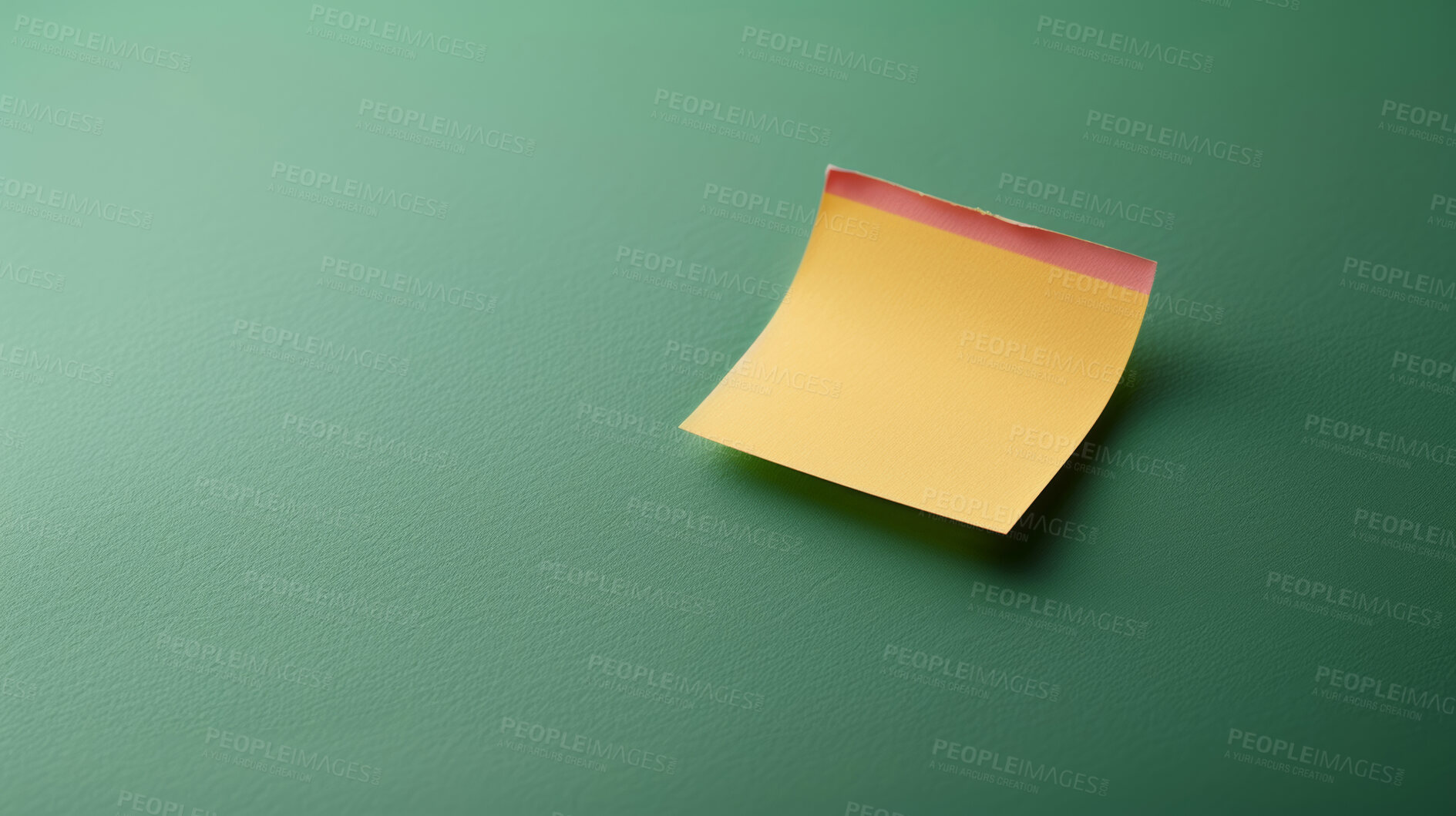 Buy stock photo Sticky note, page and mockup with paper for agenda, tasks or reminder on a green background. Empty space, sign or small document for alert, notification or message on memo, memory or label and post
