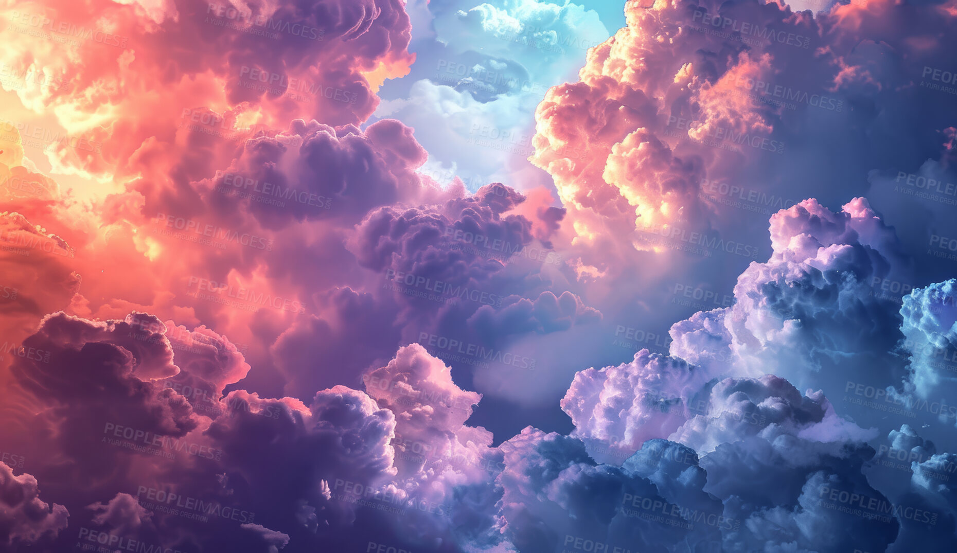 Buy stock photo Sunset, clouds and outdoor environment for storm or  background texture for climate change. Gas, sky or nature on abstract backdrop for greenhouse smoke, air or hurricane for global warming pattern