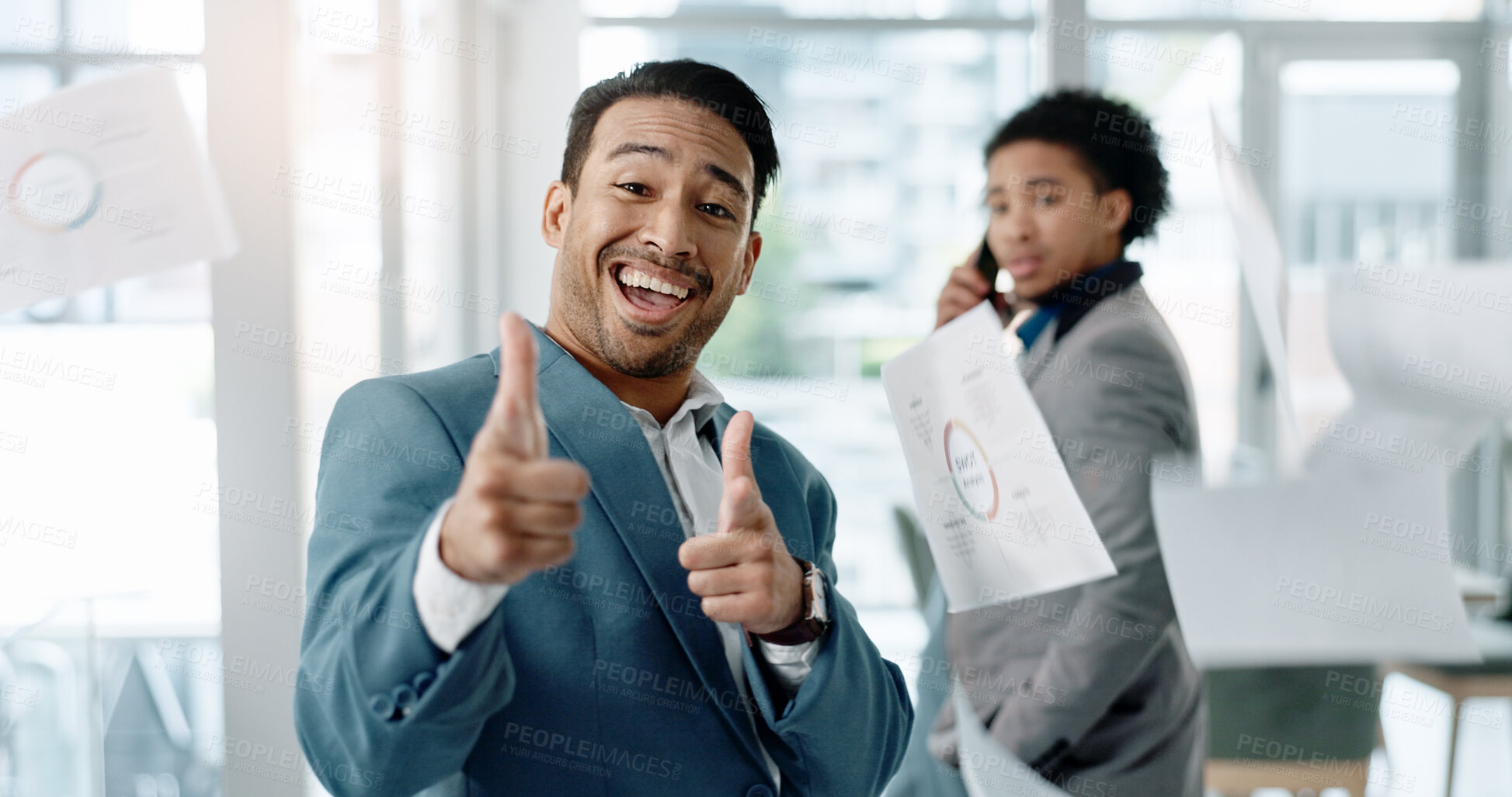 Buy stock photo Man, falling and paperwork in busy toxic office with accident, crash and angry business people. Frustrated, walking and conflict with rude businessman, busy worker and documents in air at workplace