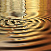 Waves, ripple and gold with water drop pattern with mockup for 3d ...
