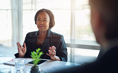 Buy stock photo Meeting, planning and business woman with team in office for company stock market investment. Discussion, corporate and financial advisors working in collaboration on finance budget in boardroom.