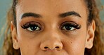 Closeup, eyes and woman with optometry, face and glaucoma exam with optical assessment. Portrait, vision and model with wellness or ophthalmology with healthy eyesight, lashes or person with eye care