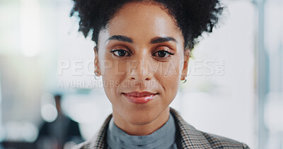 Buy stock photo Portrait, confidence and business woman in office for career, job or employee coworking at company. Face, professional and sales consultant, entrepreneur or female person in workplace for opportunity