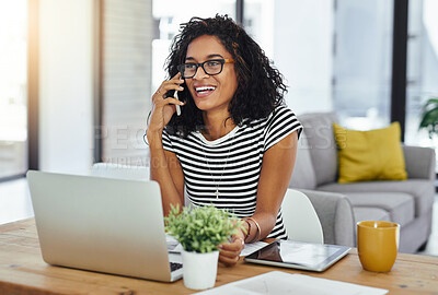 Buy stock photo Shot of a young woman working from home