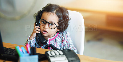 Buy stock photo Shot of a cute little girl at home