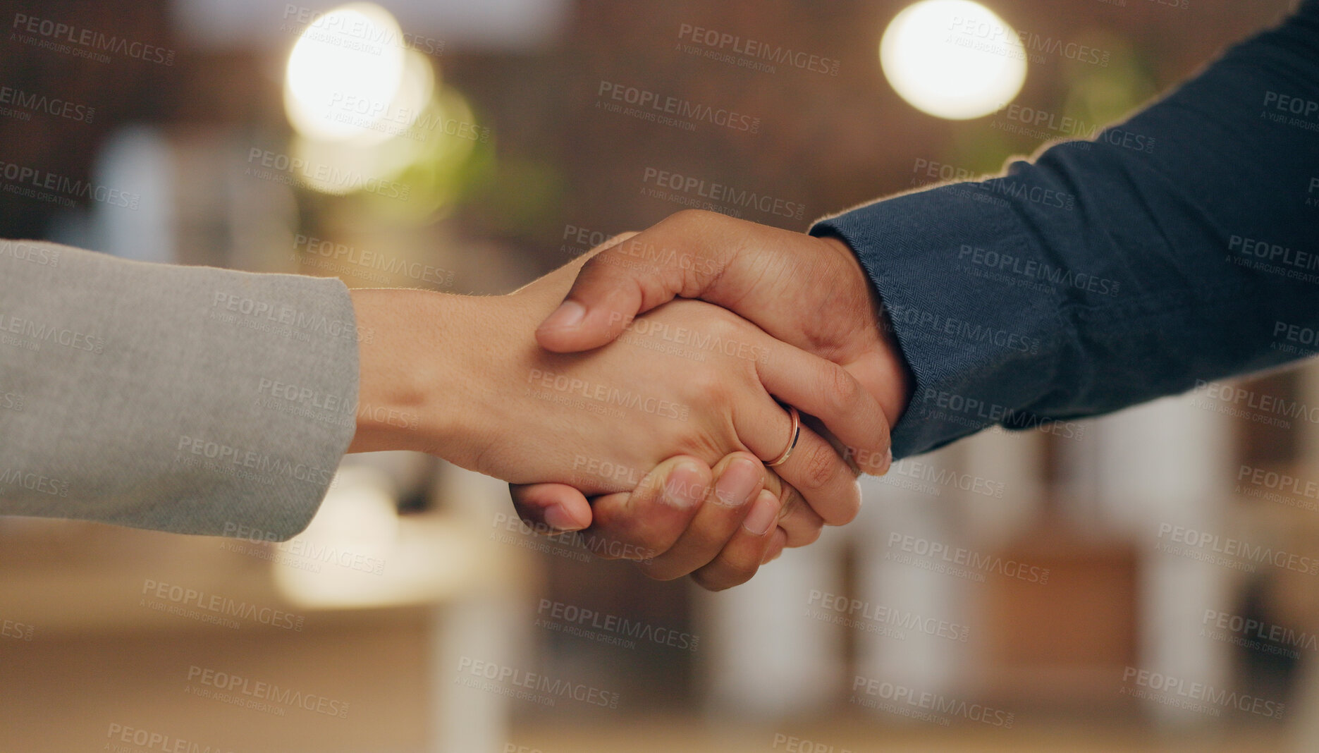 Buy stock photo Support, office and business people in handshake for deal, agreement or collaboration at creative agency. Welcome, introduction and team shaking hands in partnership, project success or opportunity