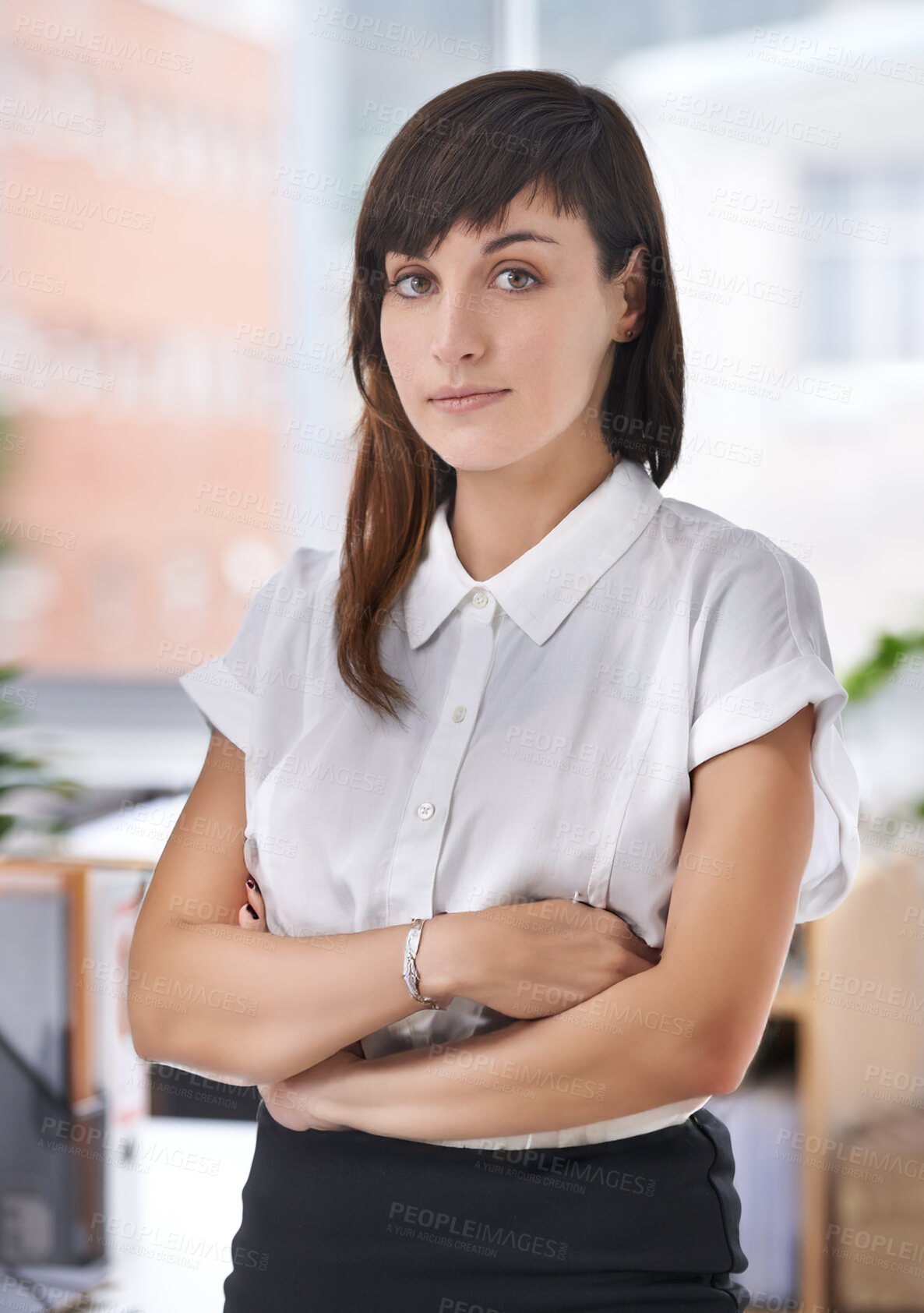 Buy stock photo A tattoo-covered young businesswoman in her office