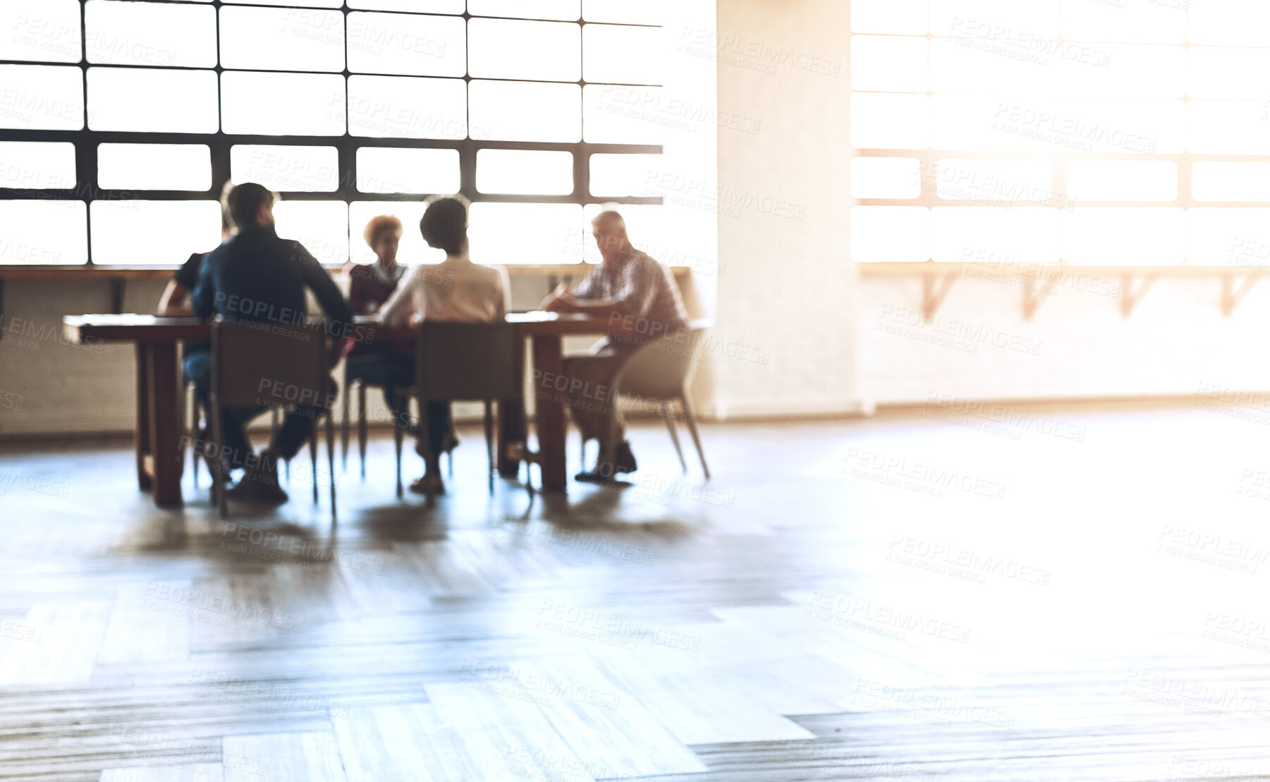 Buy stock photo Teamwork, partnership and planning with business people in meeting for project management, idea and brainstorming. Discussion, commitment and strategy with group of employees for review and startup