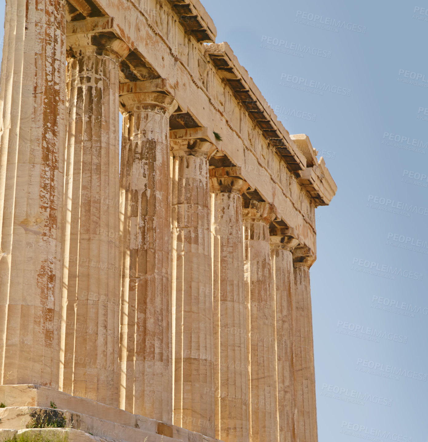 Buy stock photo Giant pillars in Acropolis, Greece