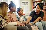 Children, counseling and education center for kids talking to a counselor or therapist before adoption in a house or home. Group and woman in discussion with young people for mental health support